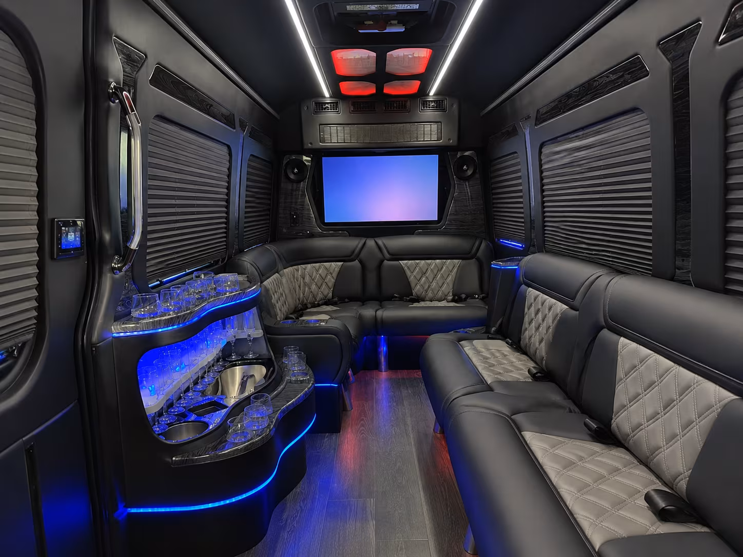 medford 40 passenger party bus interior